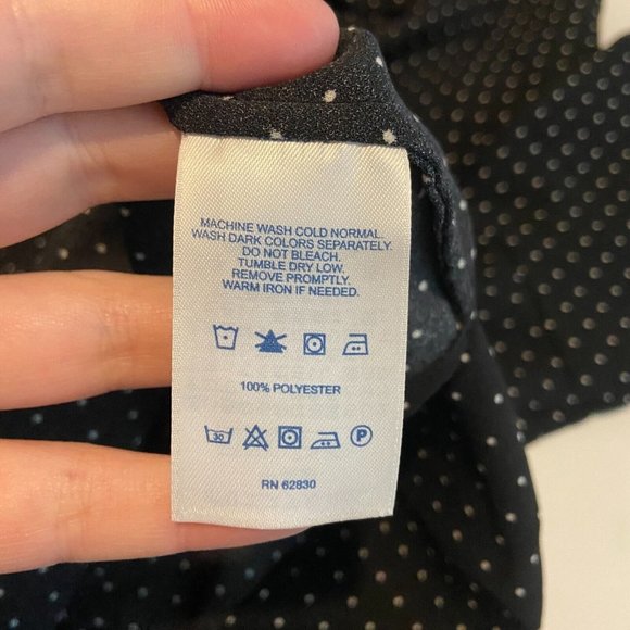 Lands' End Black Polka Dot Blouse - Picture 6 of 9